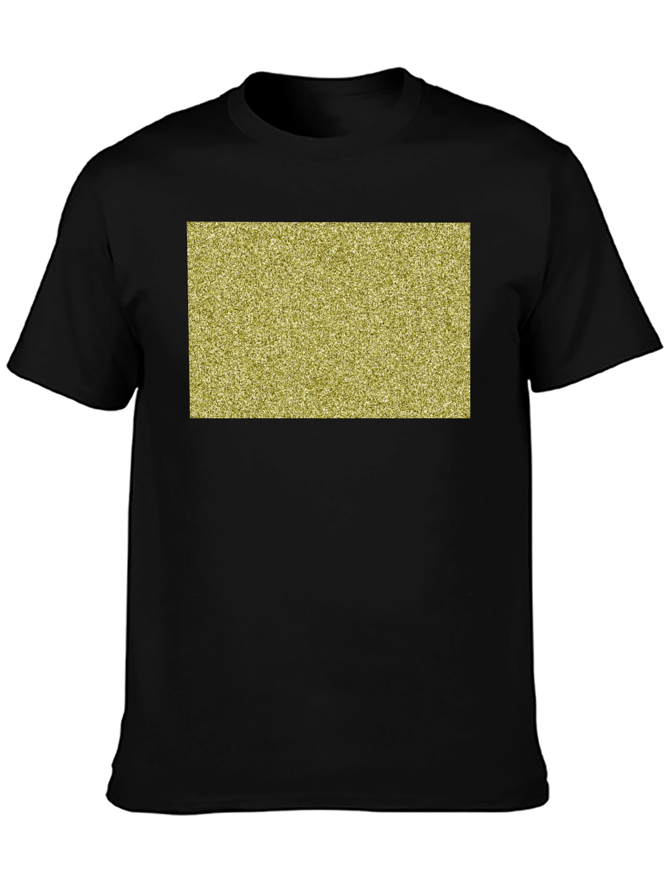 Black Tee with Gold Glitter Rectangle Design