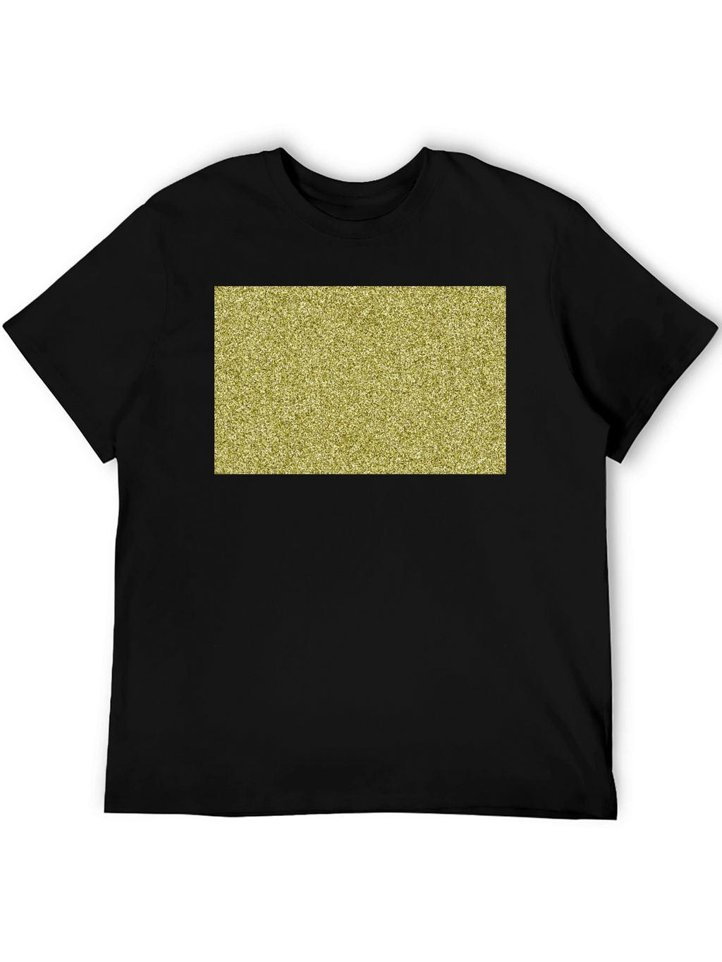 Black Tee with Gold Glitter Rectangle Design
