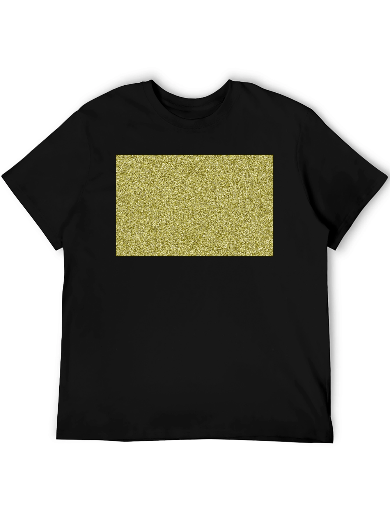 Black Tee with Gold Glitter Rectangle Design