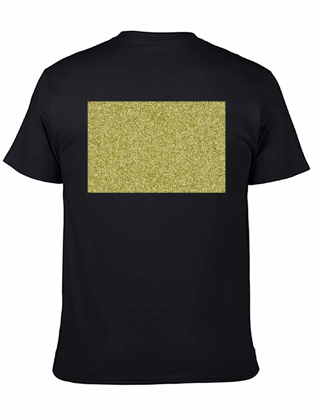 Black Tee with Gold Glitter Rectangle Design