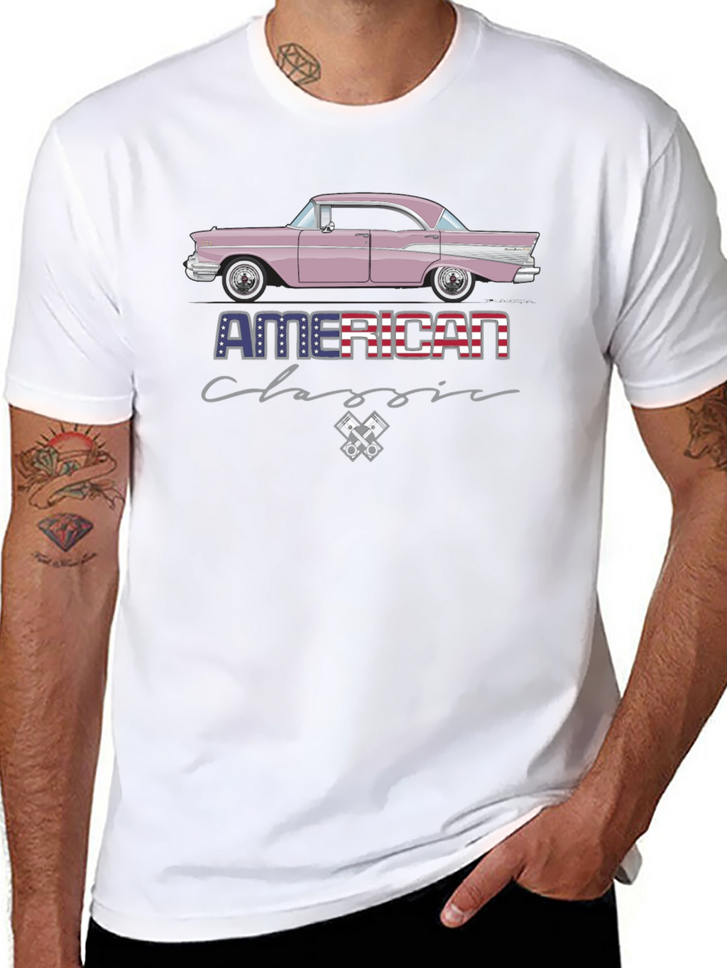 American Classic Car Graphic T-Shirt