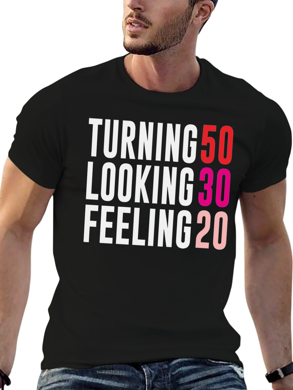 Turning 50 Looking 30 Feeling 20 Funny Birthday T-Shirt