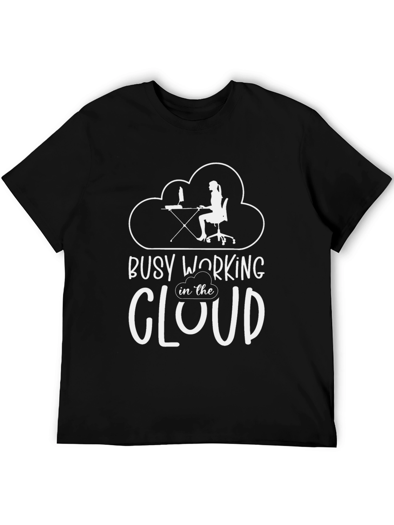 Busy Working in the Cloud Black T-Shirt
