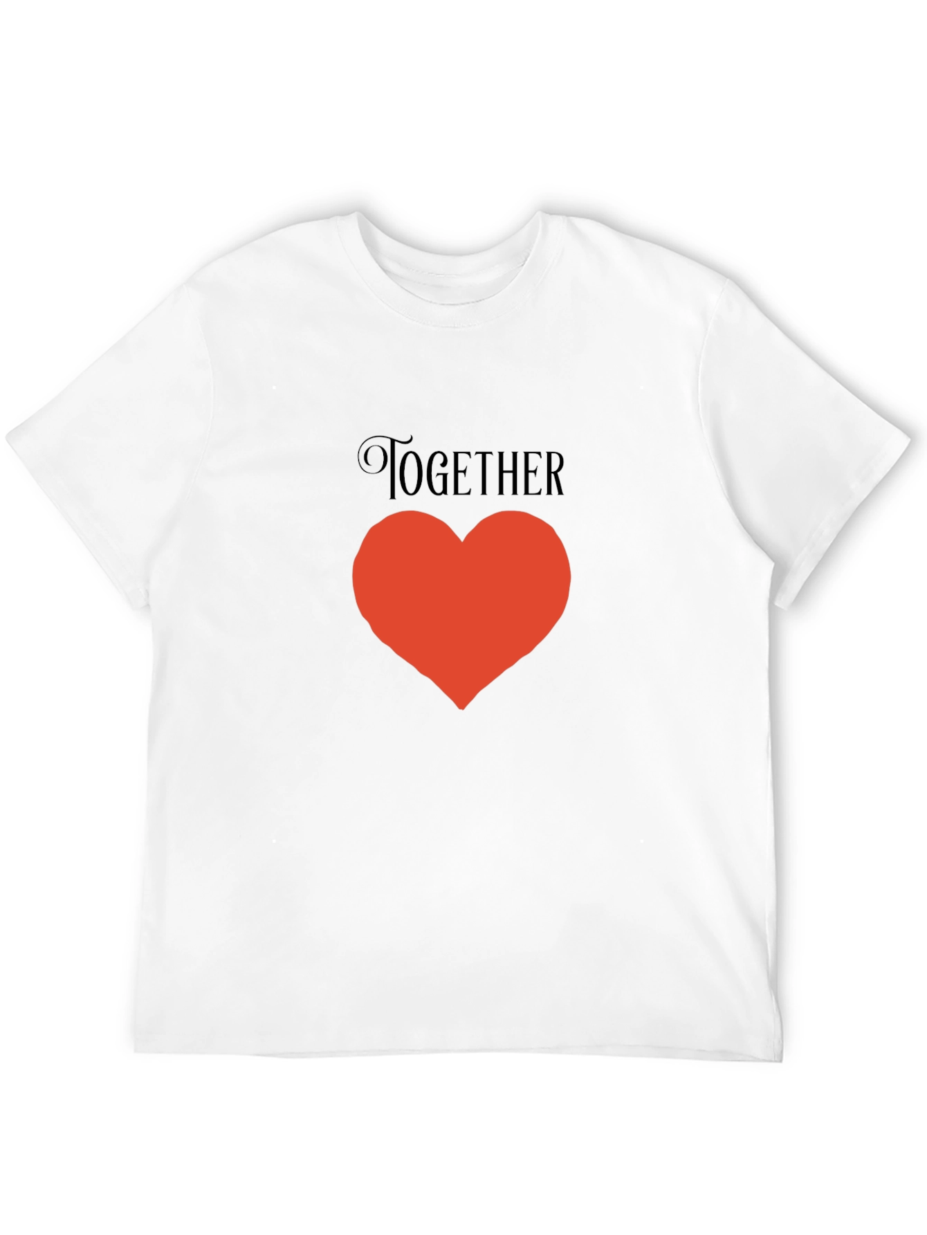 Together Heart Graphic Black T-Shirt
