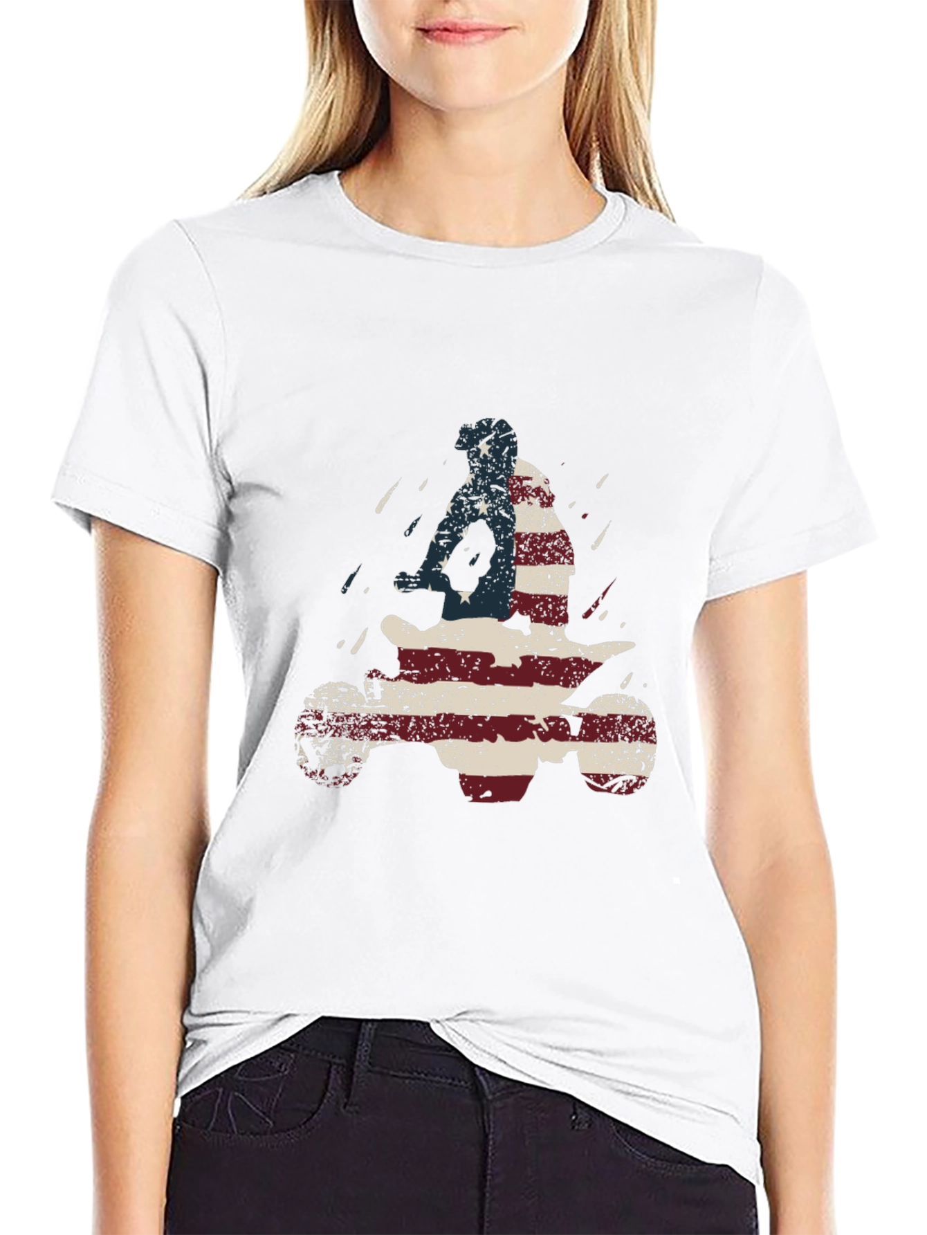 USA Flag ATV Rider T-Shirt