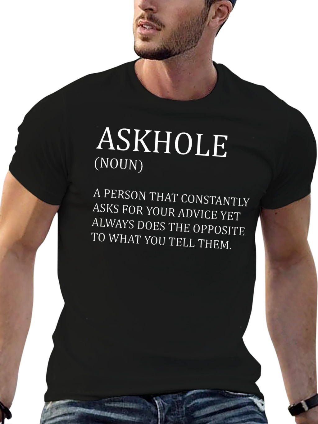 Askhole Definition Black T-Shirt