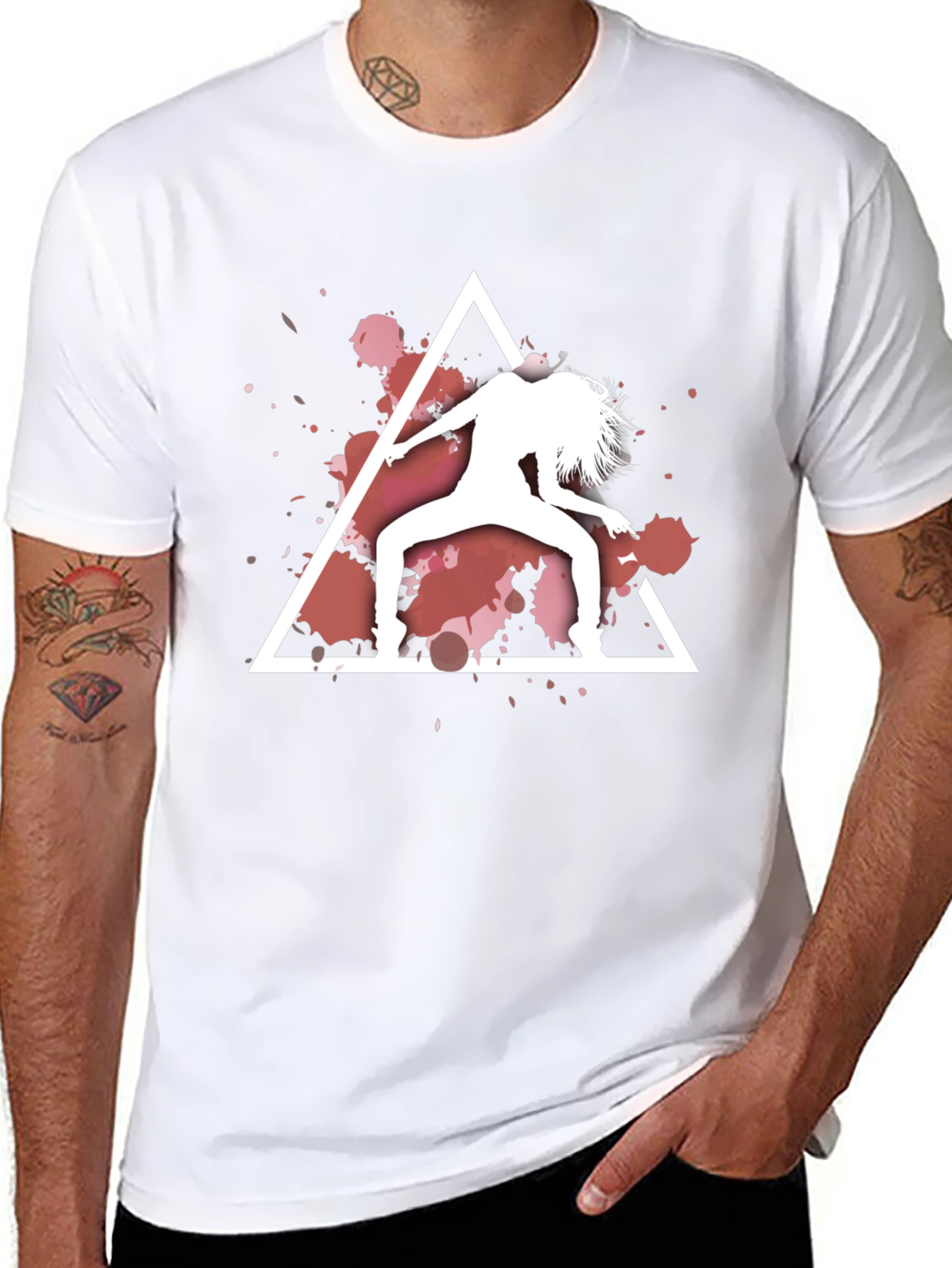Abstract Dancer Graphic Black T-Shirt