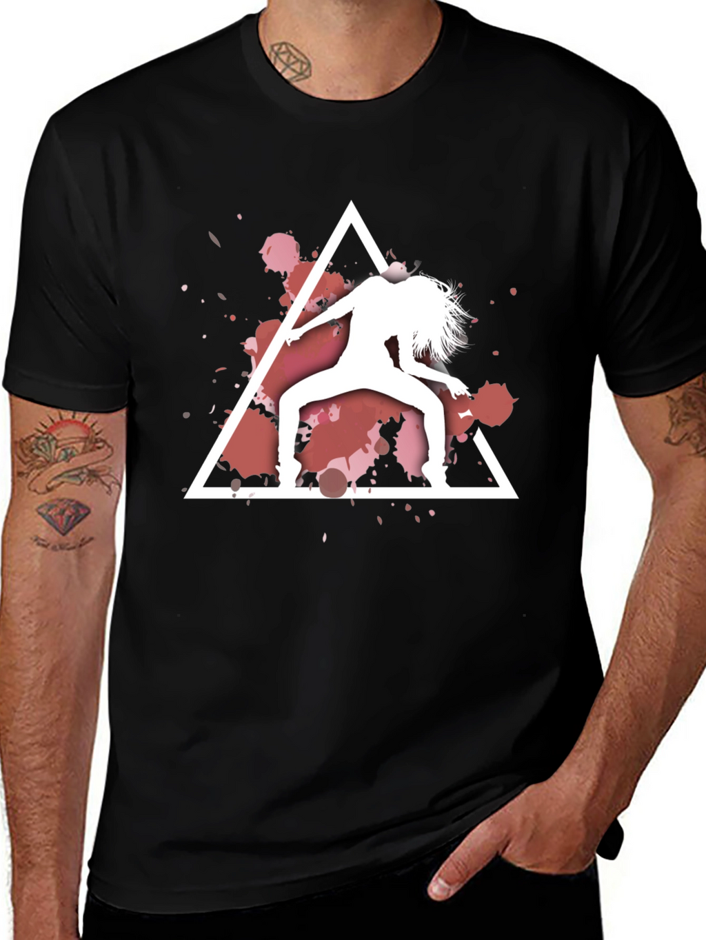 Abstract Dancer Graphic Black T-Shirt