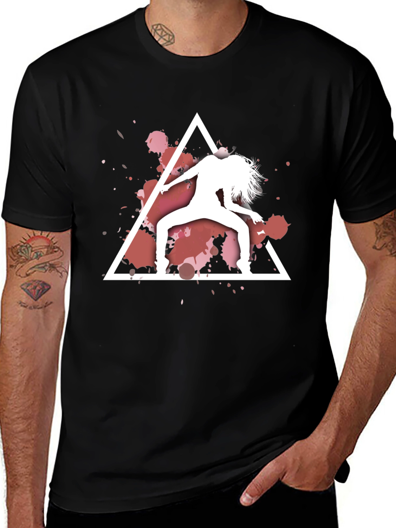 Abstract Dancer Graphic Black T-Shirt
