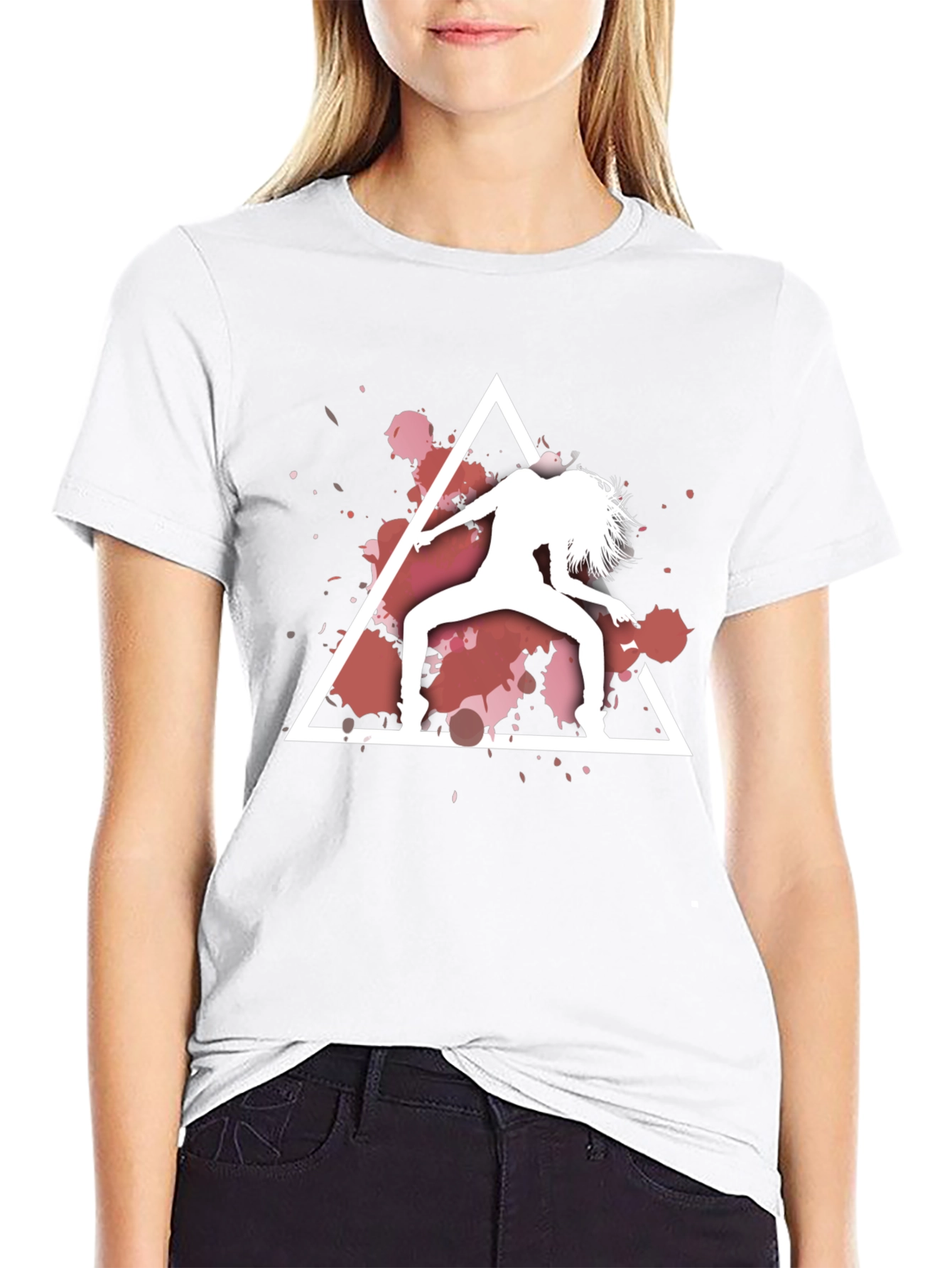 Abstract Dancer Graphic Black T-Shirt