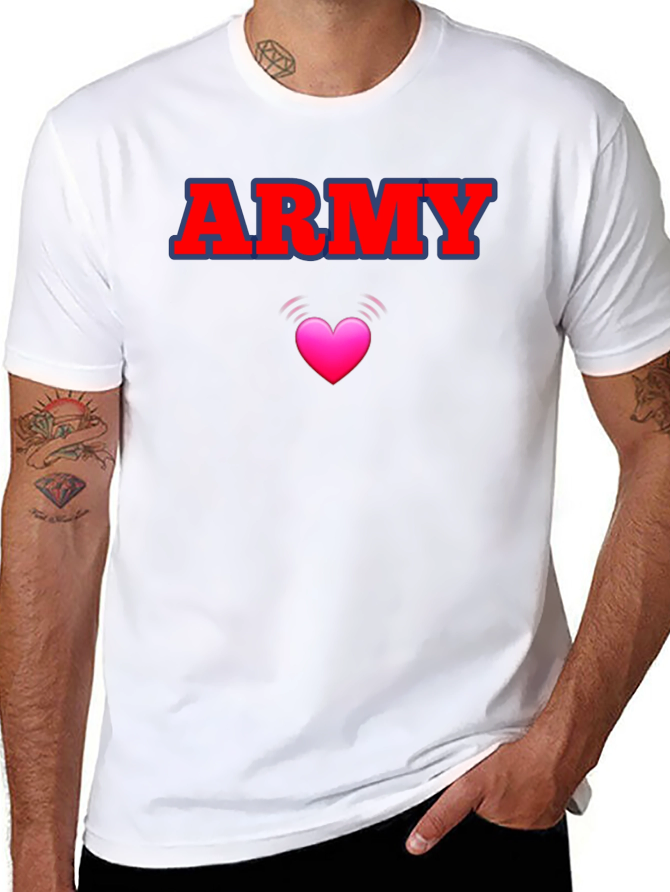 ARMY Love Heart T-Shirt - Stylish & Comfortable