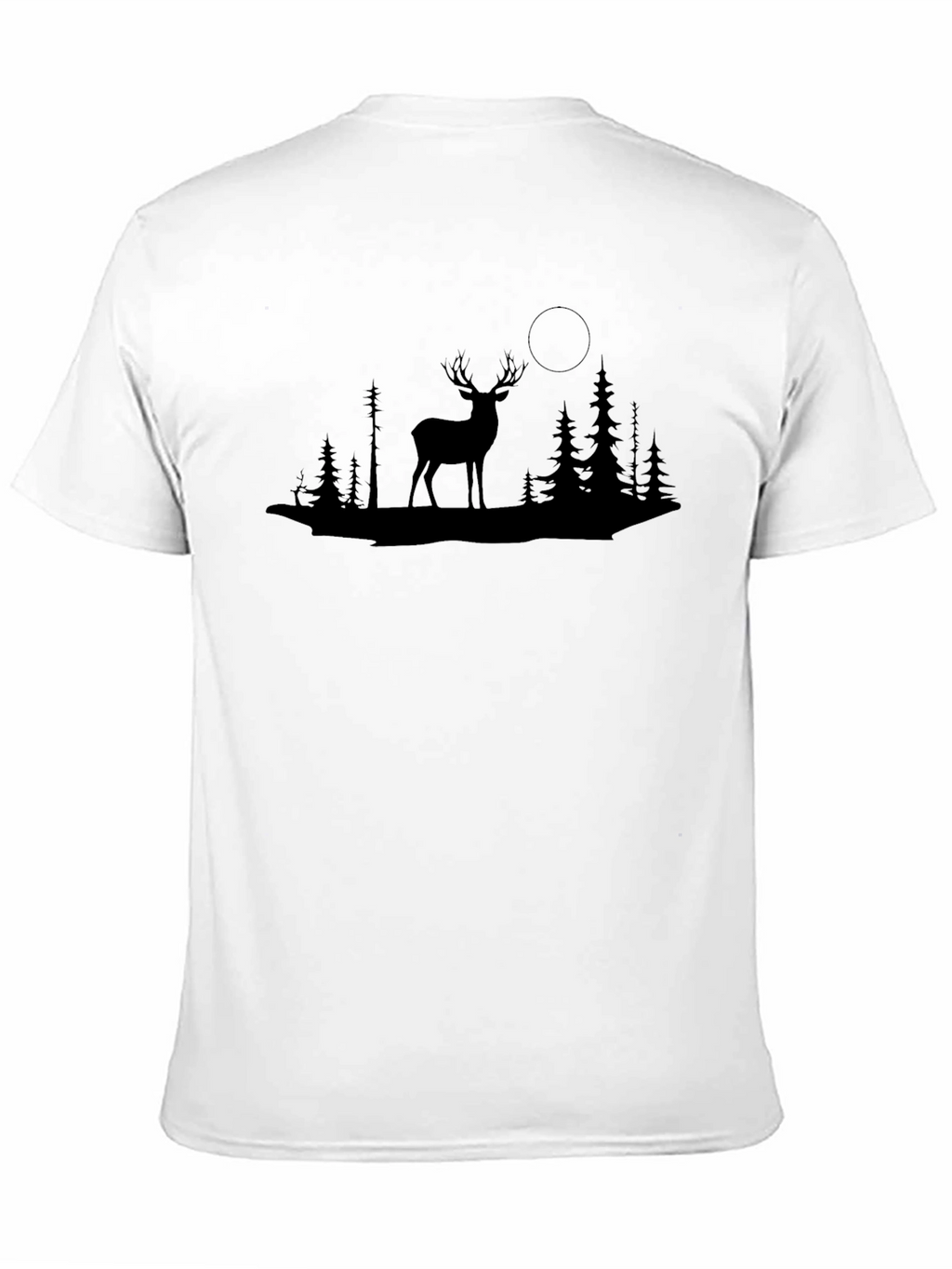 Mens Black Deer Silhouette Graphic T-Shirt