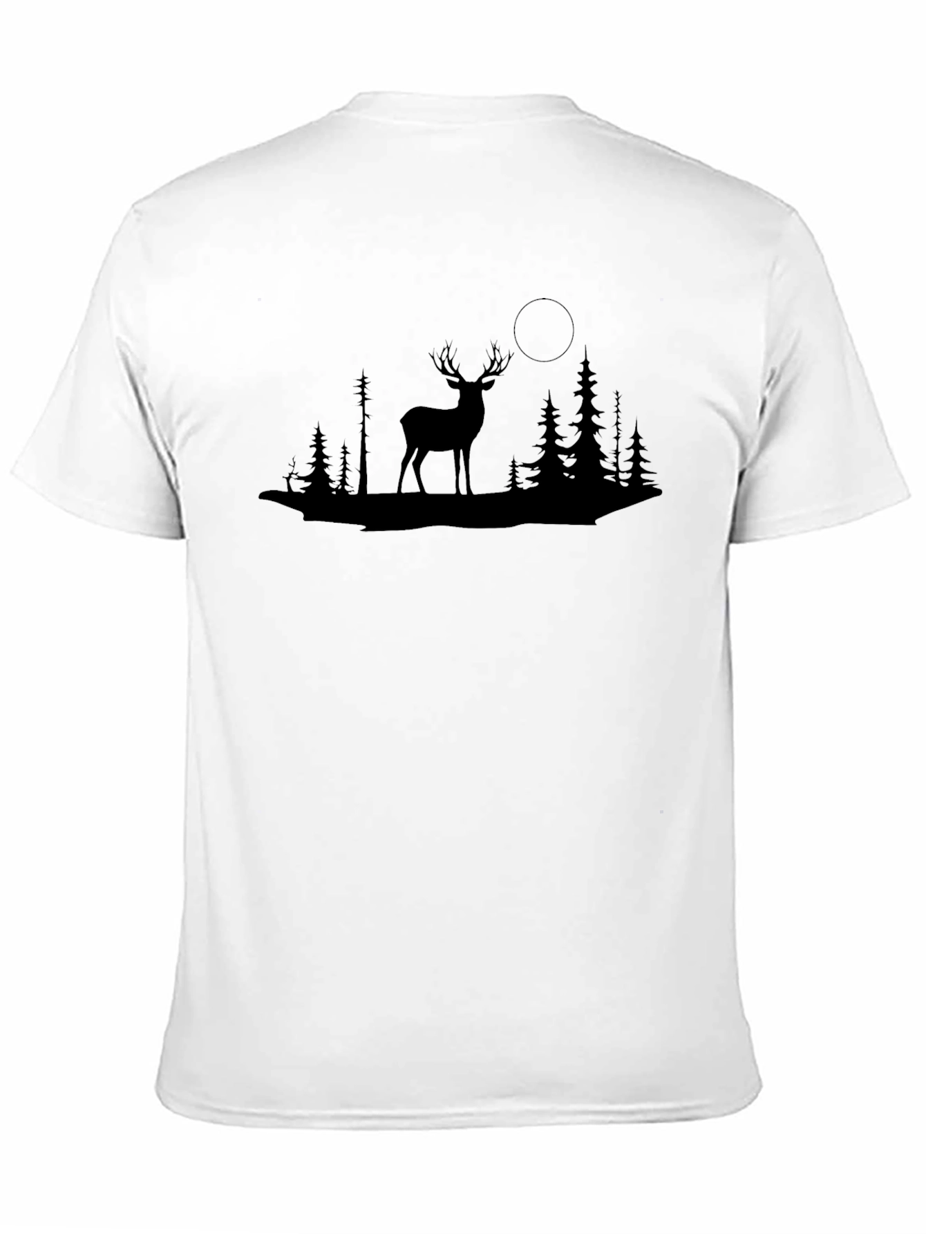 Mens Black Deer Silhouette Graphic T-Shirt