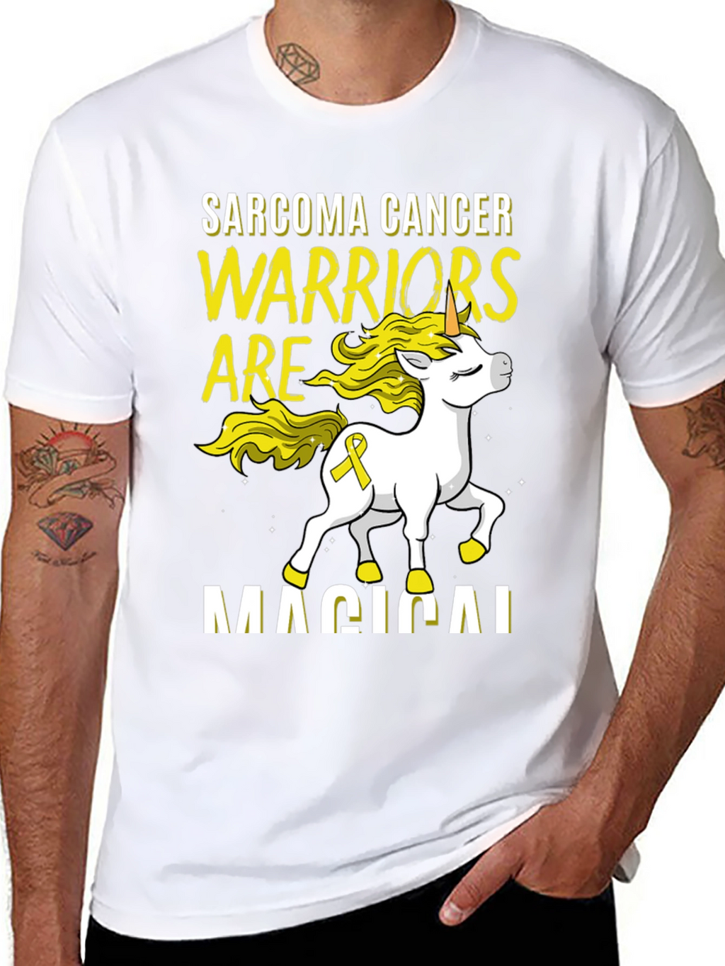 Sarcoma Cancer Warrior Unicorn T-Shirt