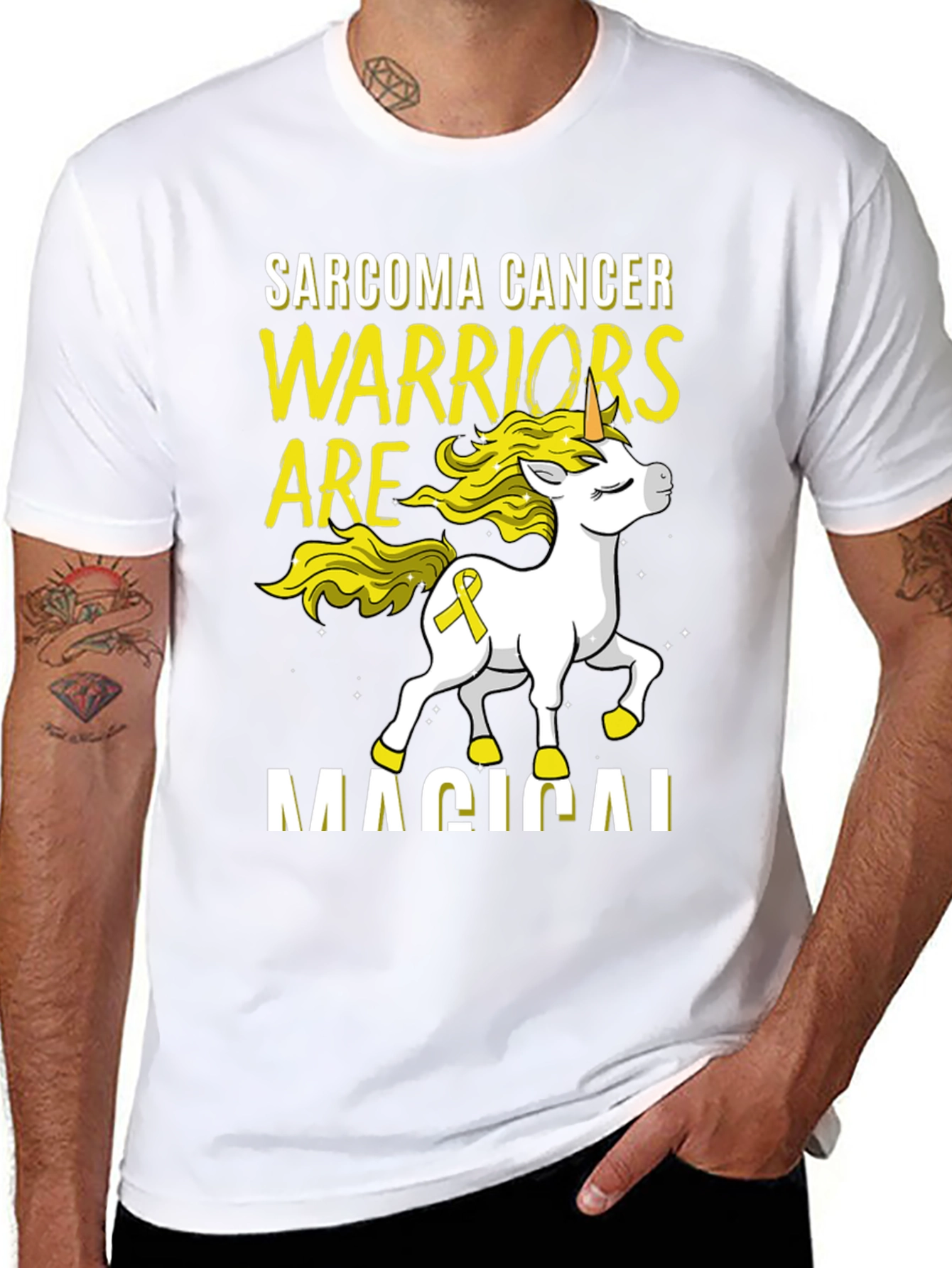 Sarcoma Cancer Warrior Unicorn T-Shirt