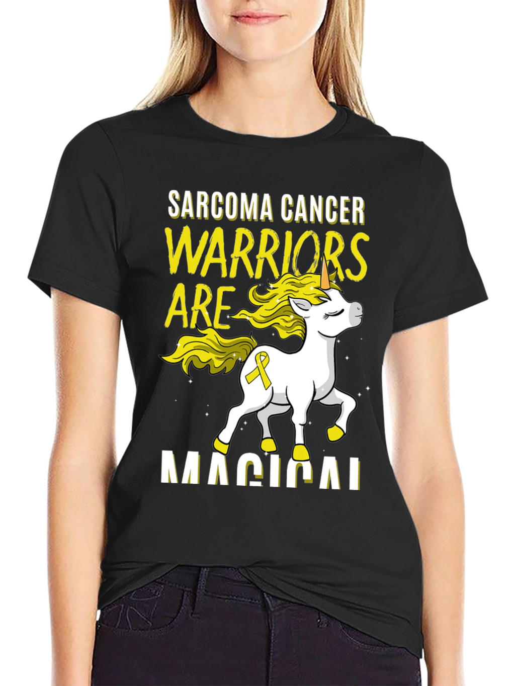 Sarcoma Cancer Warrior Unicorn T-Shirt