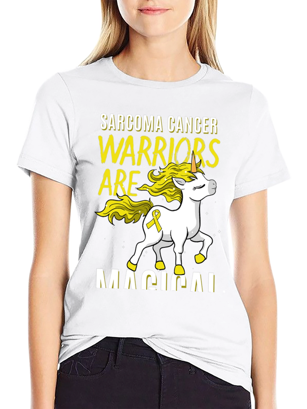 Sarcoma Cancer Warrior Unicorn T-Shirt