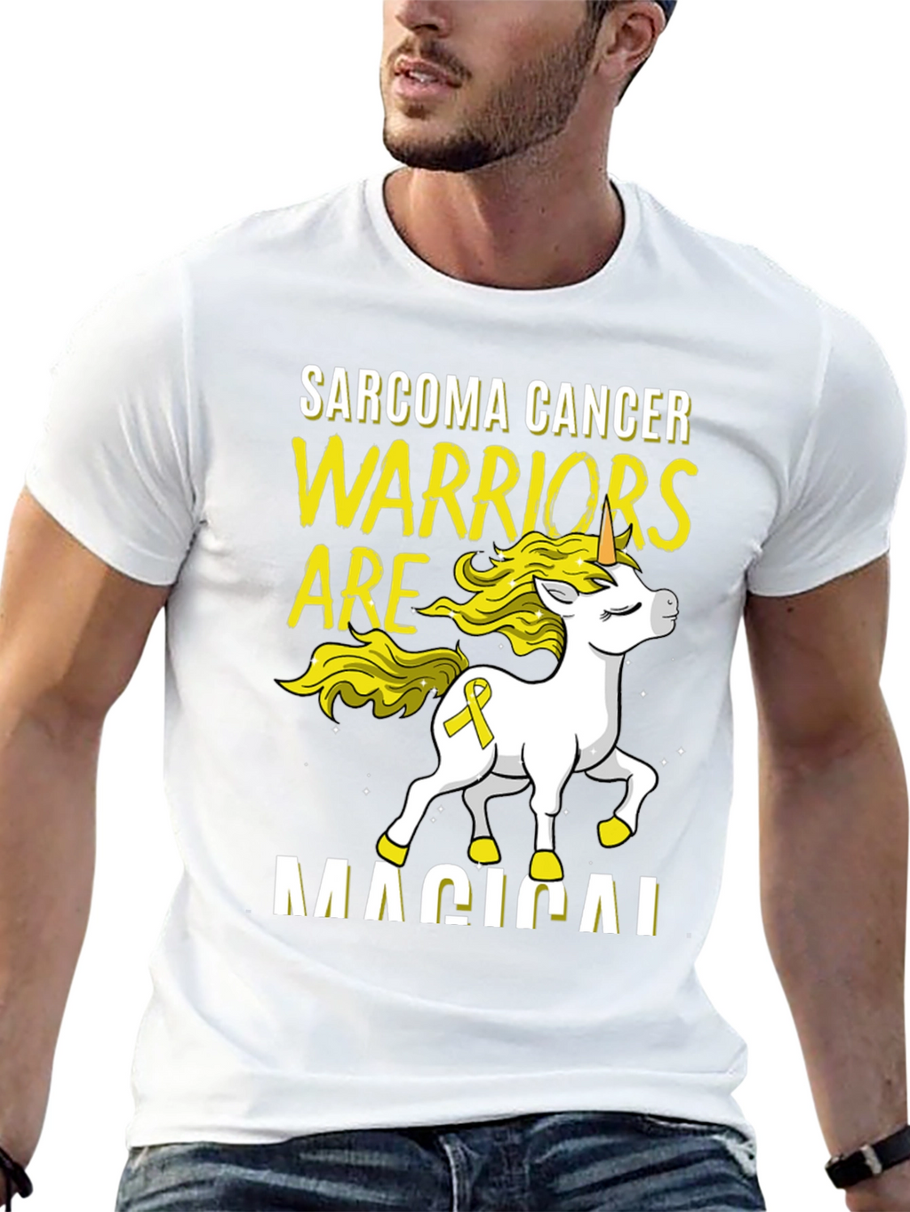 Sarcoma Cancer Warrior Unicorn T-Shirt