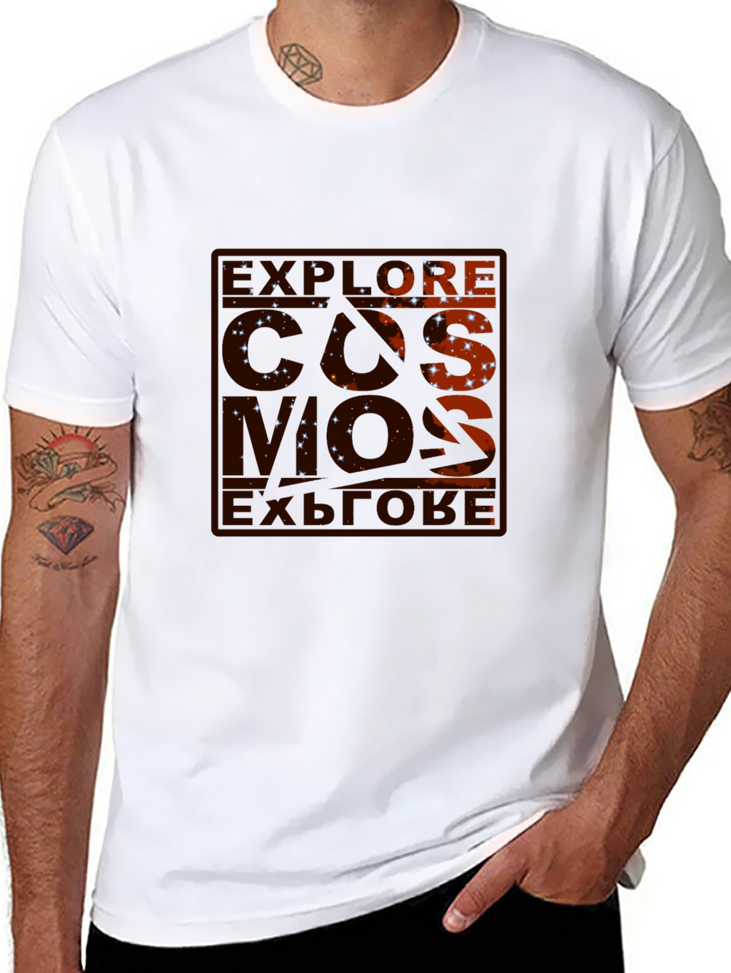Explore Cosmos Black Graphic Tee