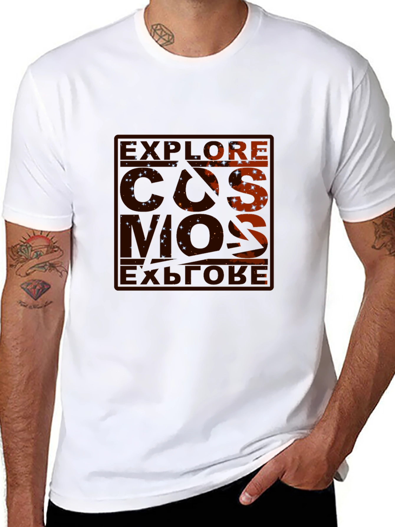 Explore Cosmos Black Graphic Tee