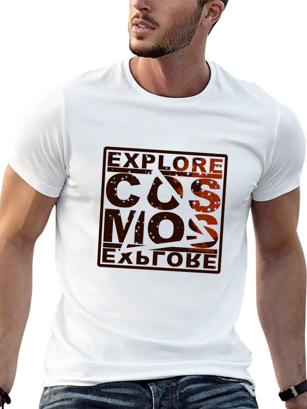 Explore Cosmos Black Graphic Tee
