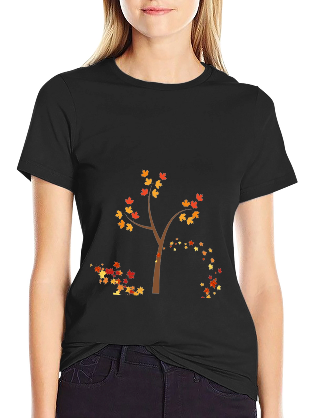 Autumn Tree Graphic Tee - Black