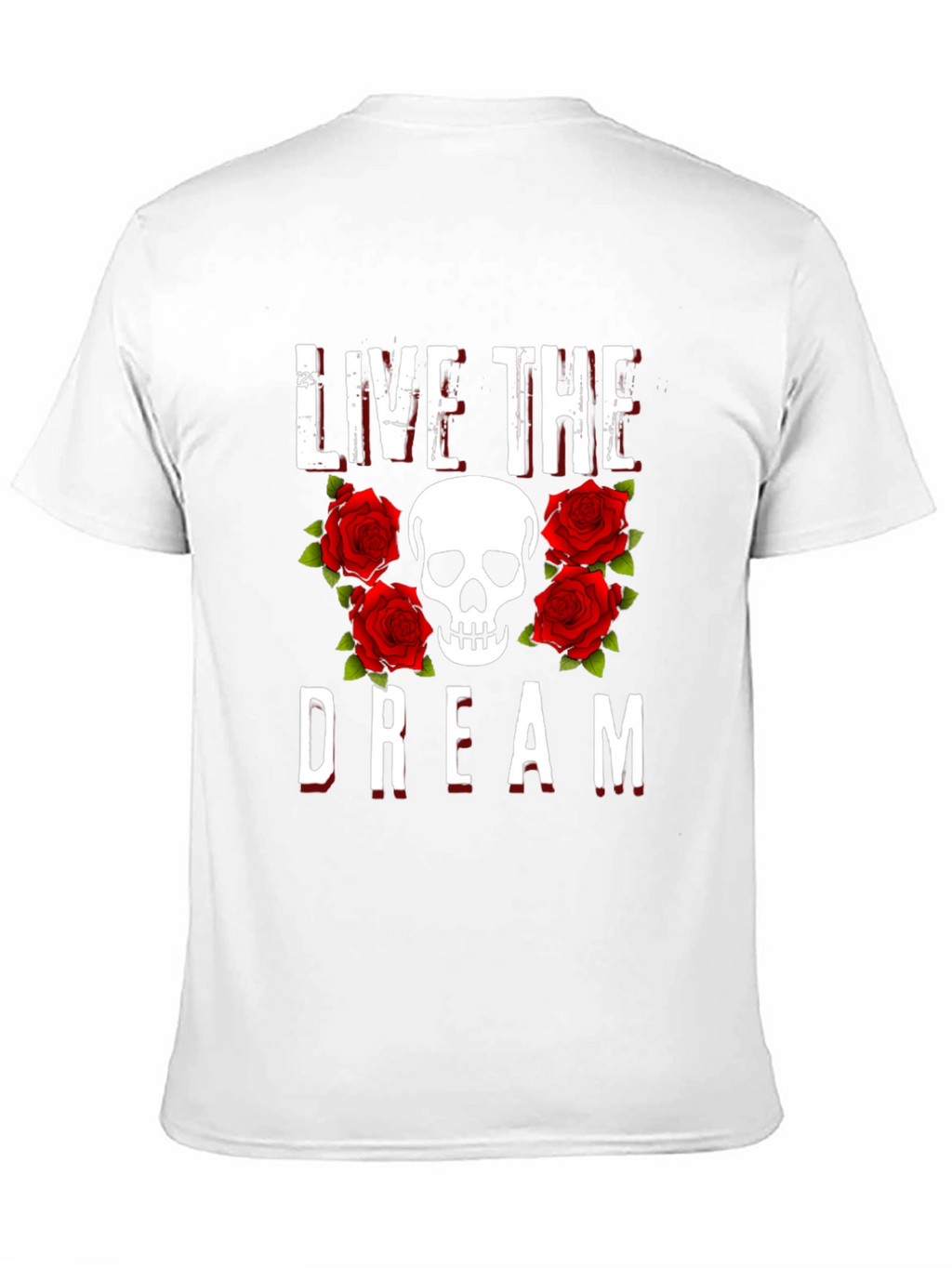 Live the Dream Skull & Roses Graphic Tee