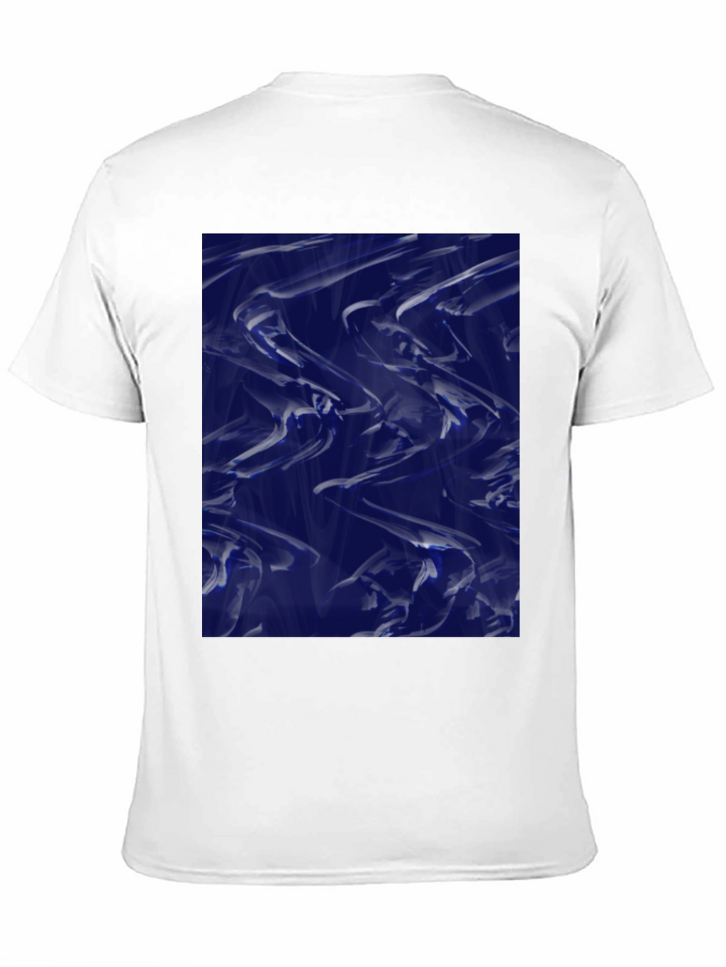 Abstract Blue Fluid Art Graphic Black T-Shirt