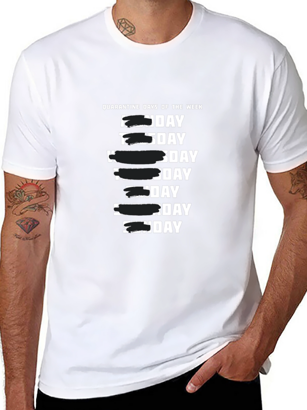 Quarantine Days of the Week Black T-Shirt