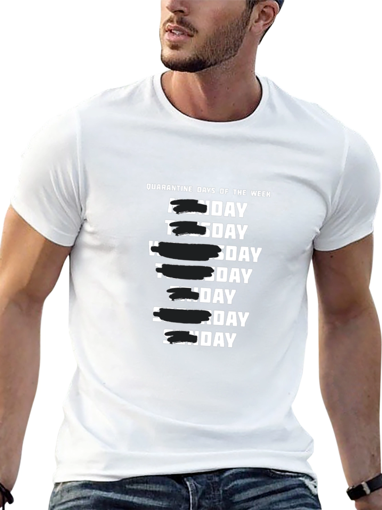 Quarantine Days of the Week Black T-Shirt