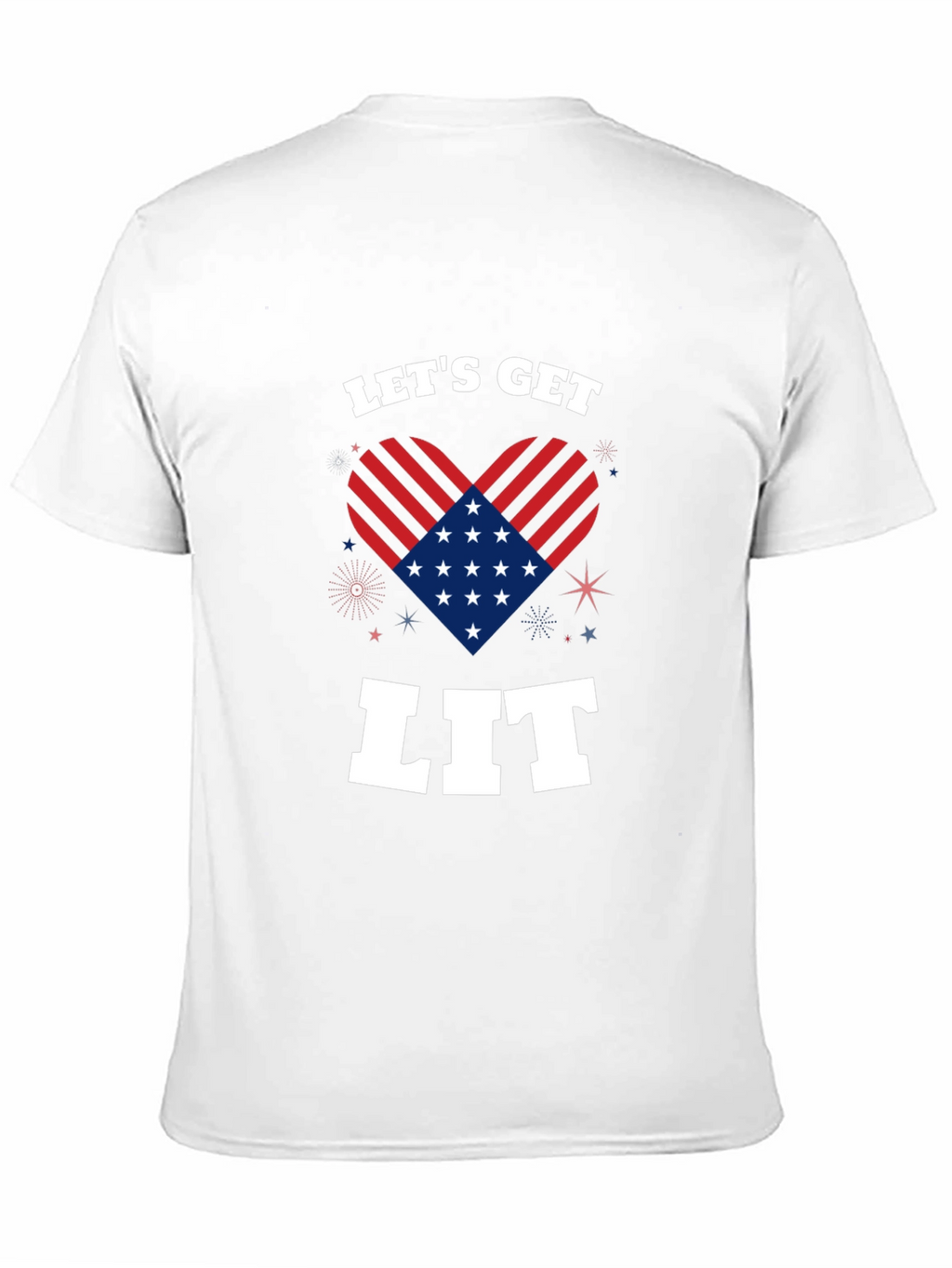 Lets Get Lit Patriotic Heart Graphic Tee