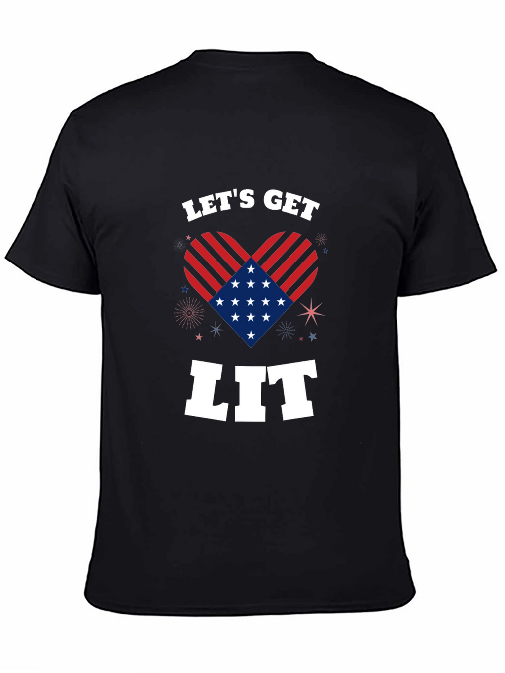 Lets Get Lit Patriotic Heart Graphic Tee