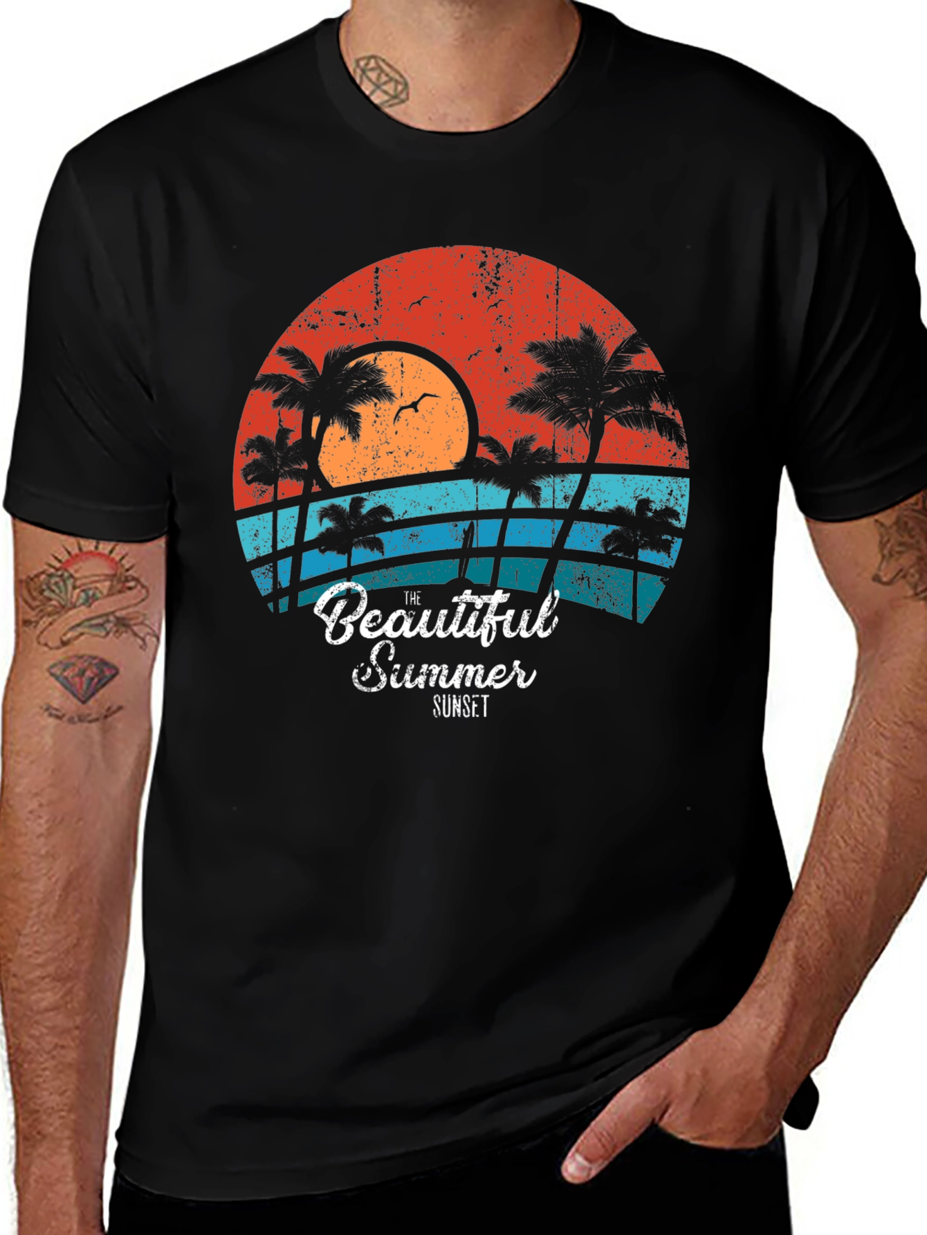 Retro Sunset Graphic Tee - Summer Vibes T-Shirt
