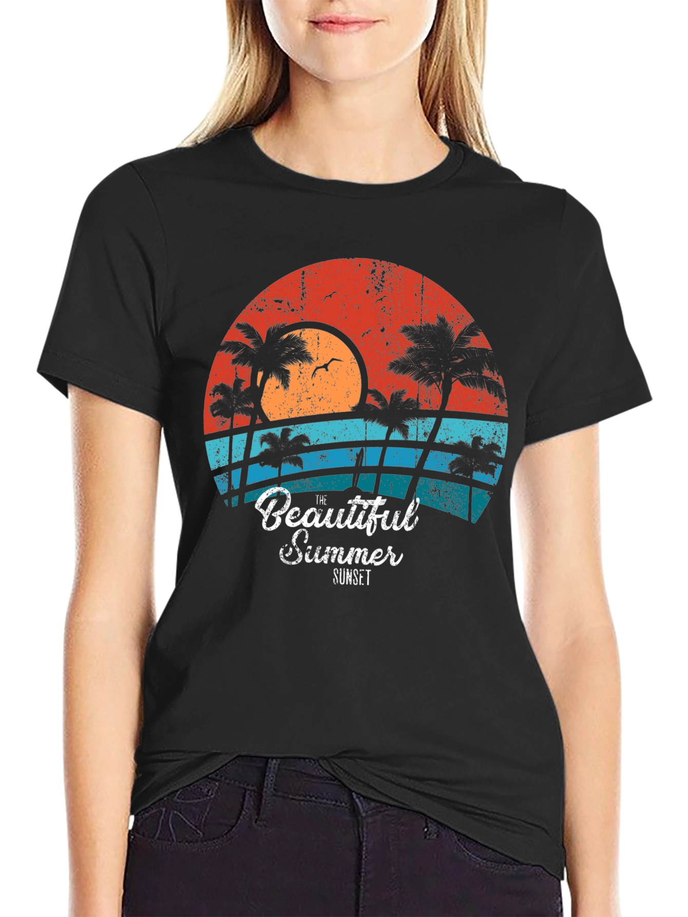 Retro Sunset Graphic Tee - Summer Vibes T-Shirt