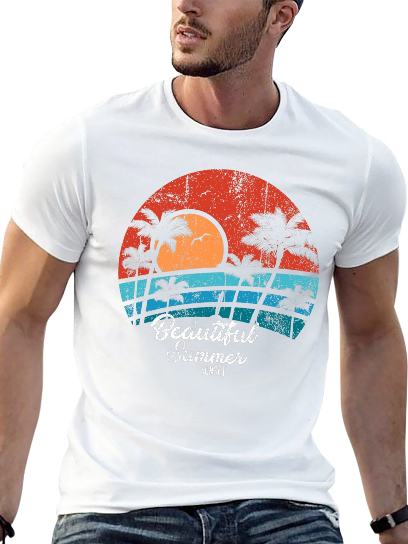 Retro Sunset Graphic Tee - Summer Vibes T-Shirt