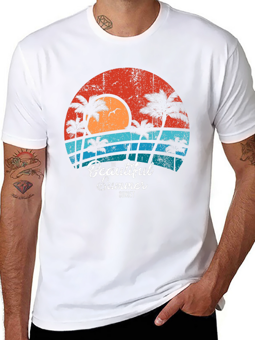 Retro Sunset Graphic Tee - Summer Vibes T-Shirt