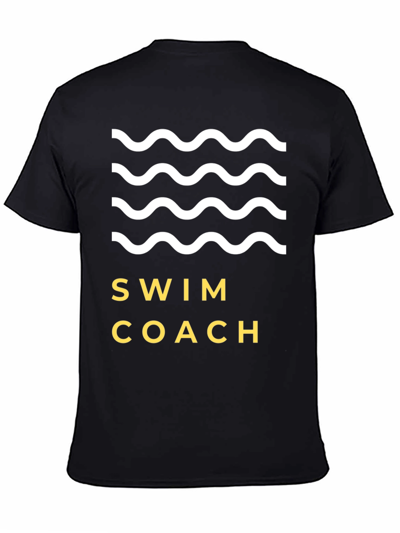 Swim Coach Tee - Wavy Design Soft Cotton Comfort