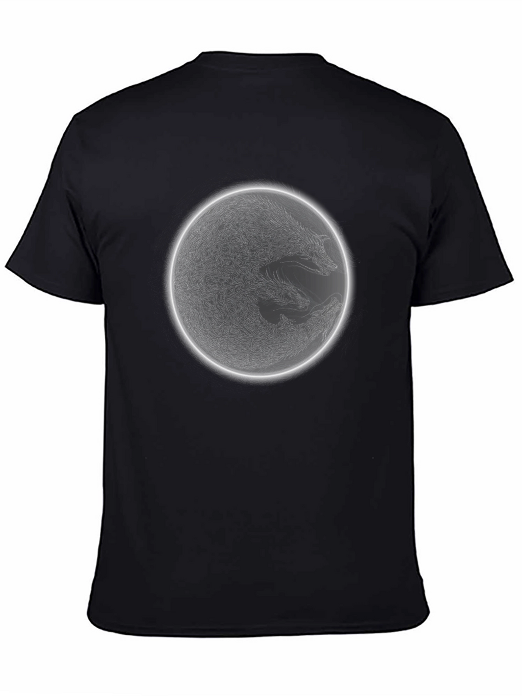 Wolf Moon Graphic Tee - Mens Black Cotton T-Shirt