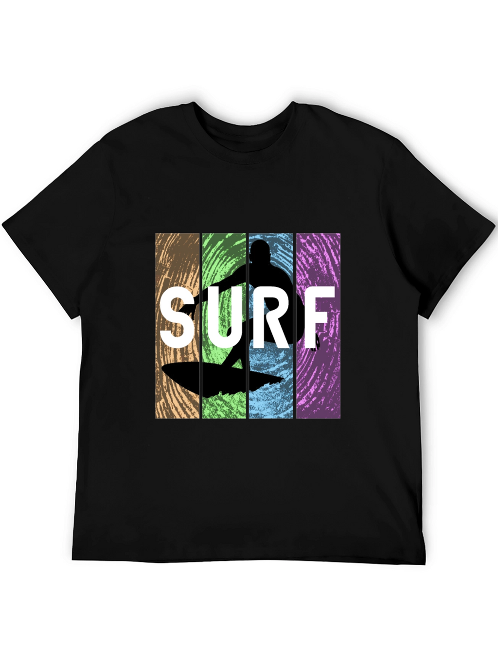 Surf Silhouette Graphic T-Shirt - Retro Design