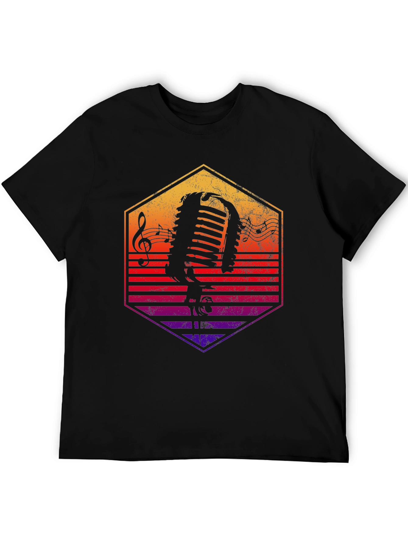 Retro Microphone Graphic T-Shirt - Music Lover Tee