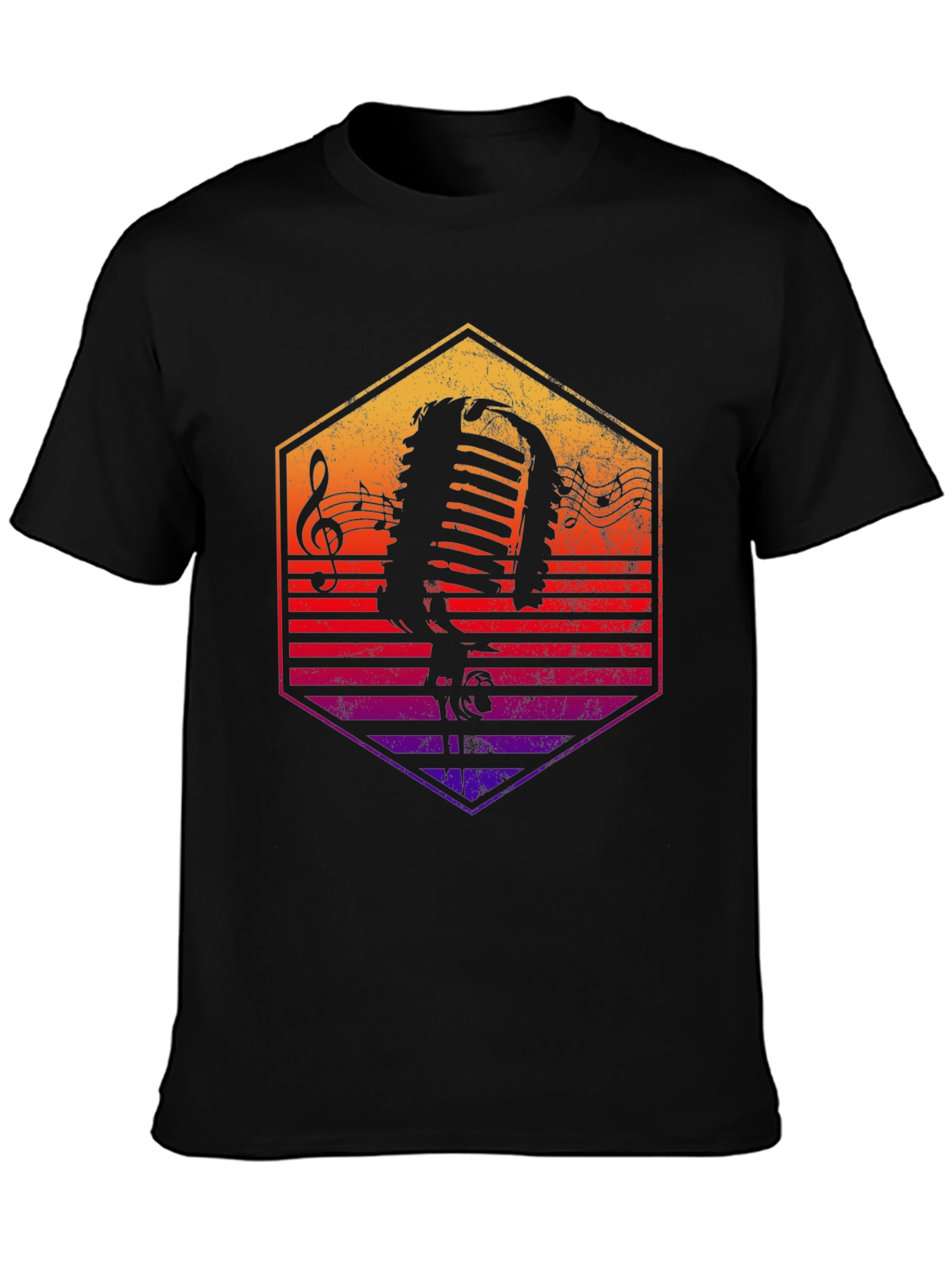 Retro Microphone Graphic T-Shirt - Music Lover Tee