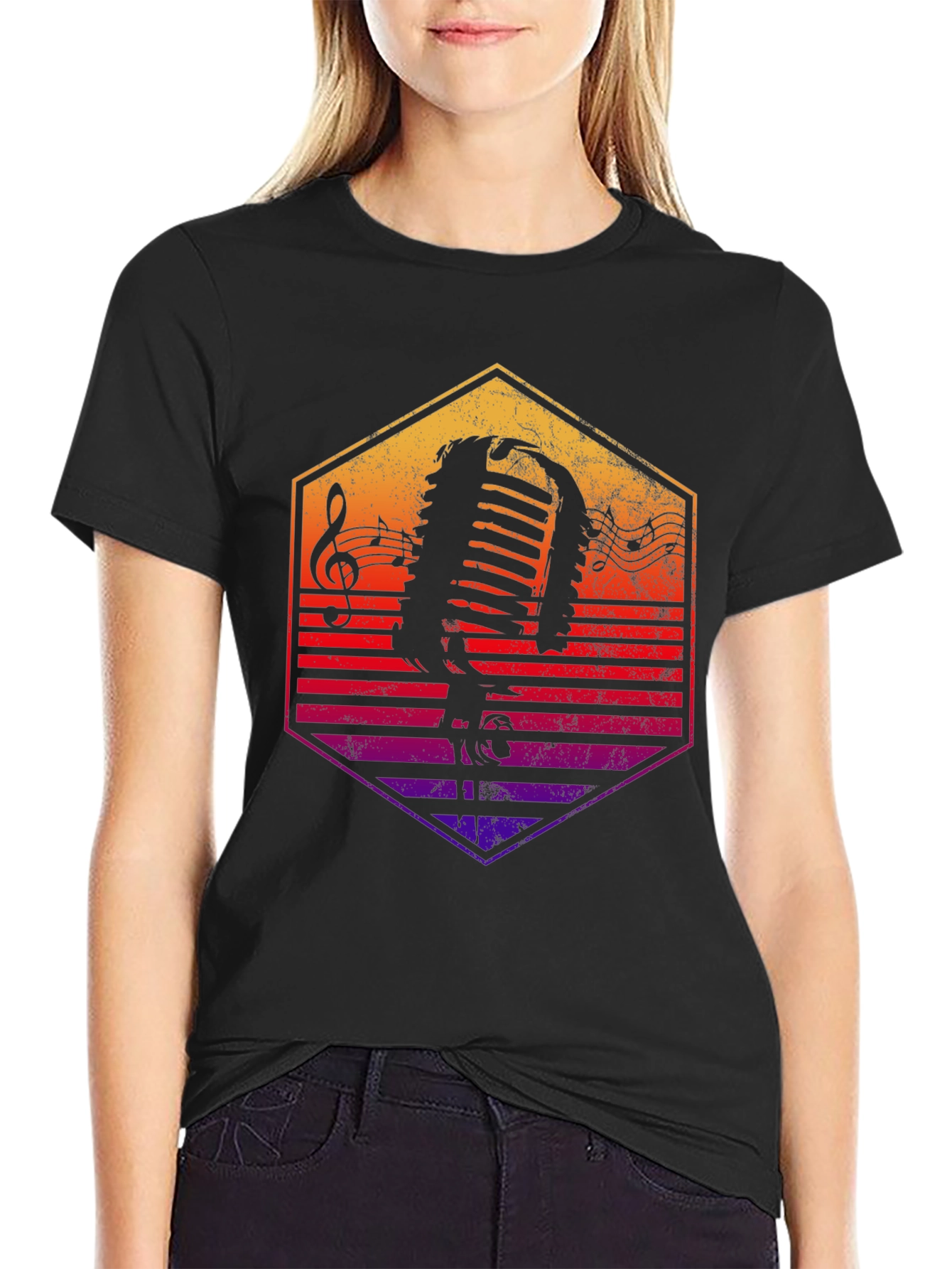 Retro Microphone Graphic T-Shirt - Music Lover Tee