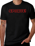 Sports! Graphic Tee - Black Cotton T-Shirt