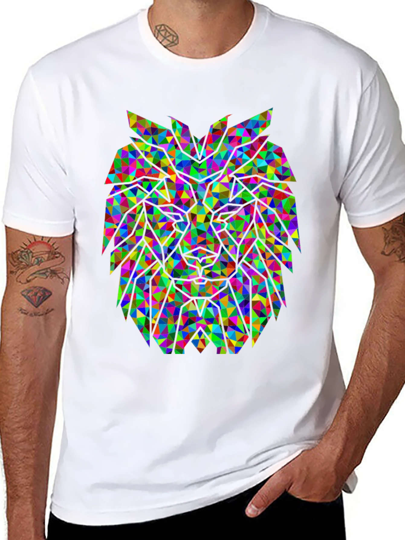 Geometric Lion Graphic Tee