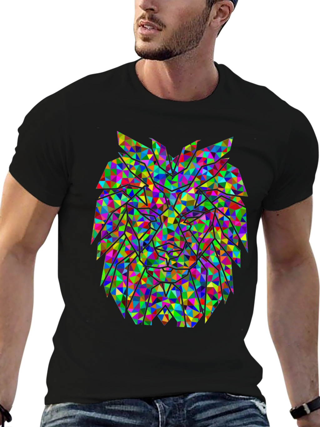 Geometric Lion Graphic Tee