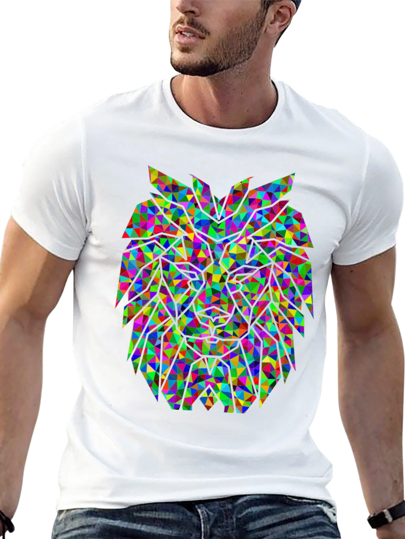 Geometric Lion Graphic Tee
