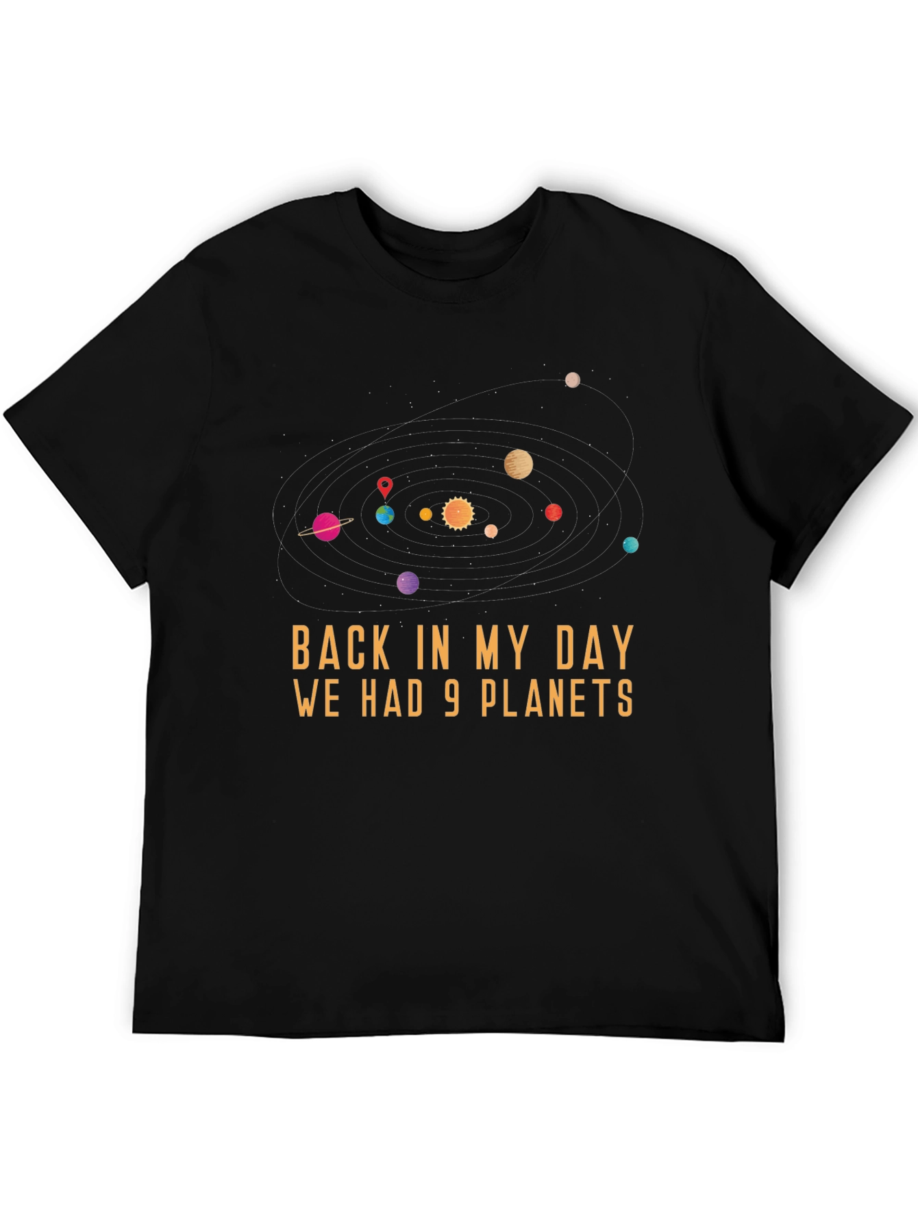 9 Planets T-Shirt - Retro Space Humor Tee