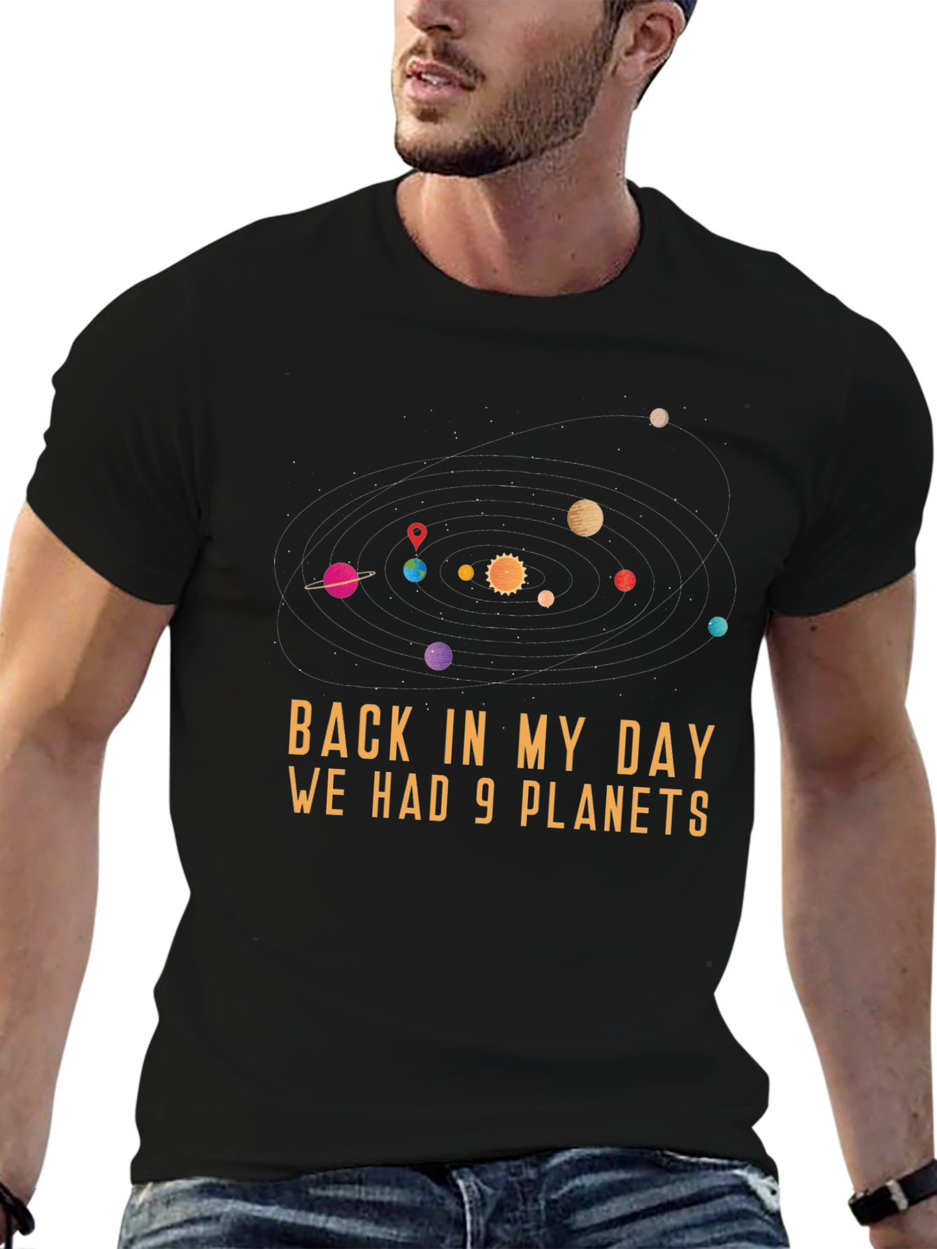 9 Planets T-Shirt - Retro Space Humor Tee