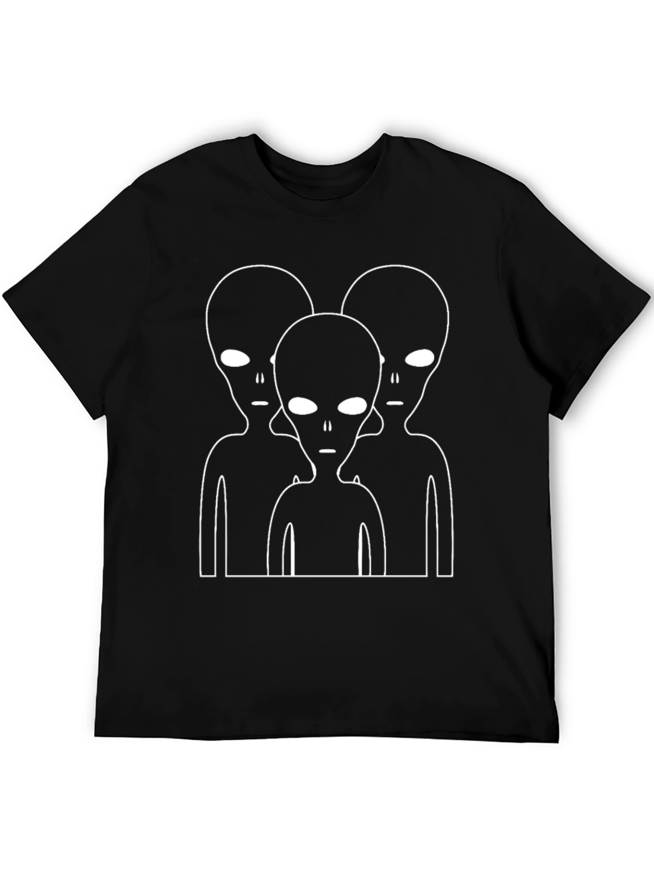 Alien Trio Graphic Tee - Black Cotton T-Shirt