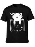 Cute Cat Pocket T-Shirt - Black Tee